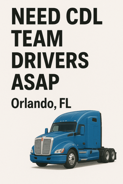 Need CDL team drivers ASAP