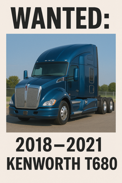 Wanted: 2018–2021 Kenworth T680 (clean title)