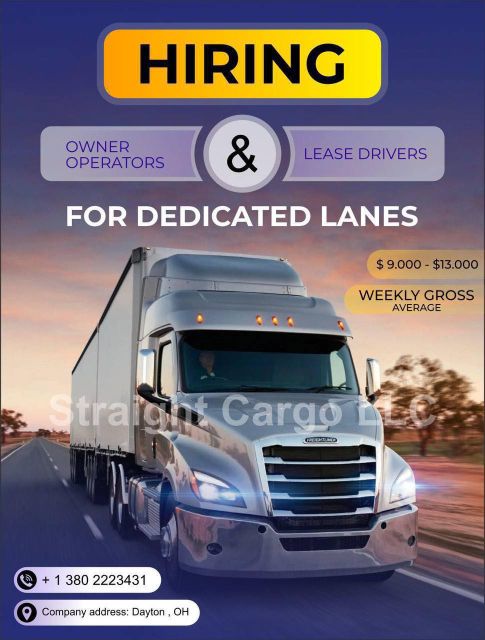 NOW HIRING COMPANY TEAM DRIVERS, LEASE & OWNER OPERATORS