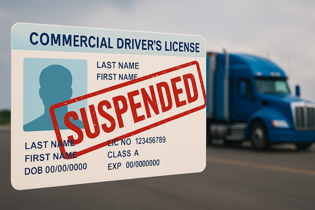New Law Suspends Certain CDL Authorities Starting September 29 New Law Suspends Certain CDL Authorities Starting September 29